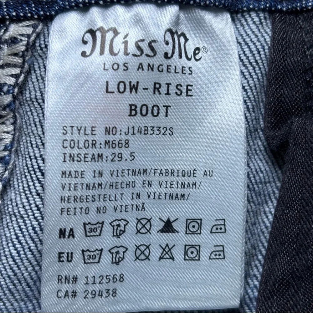 Miss Me Los Angeles Curvy Boot Cut Embellished  Beaded Jeans Bling Size 27x29.5